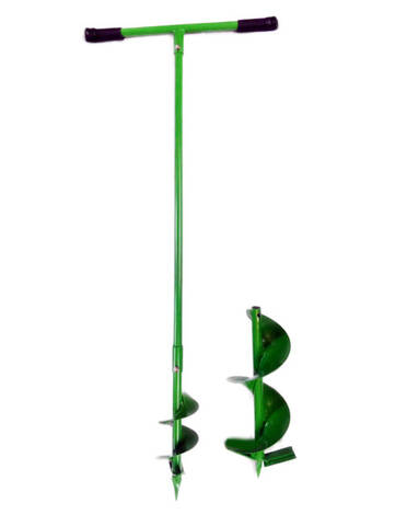 Шнековий ручний садовий бур 15 см (сталь 65г) фото