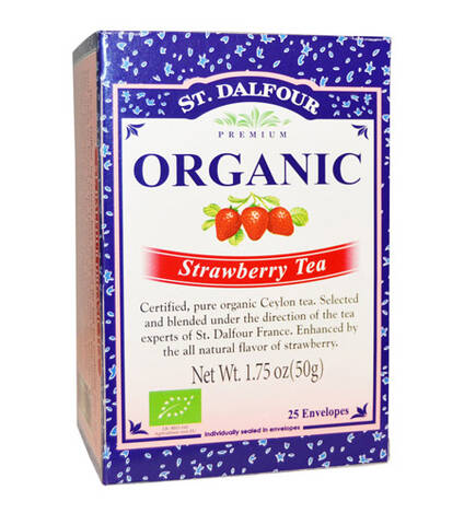 Органический черный клубничный чай 25 пакетиков Купити