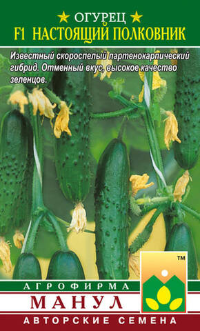 Семена огурца Настоящий Полковник F1 10шт (Агрофирма Манул) в интернет-магазине