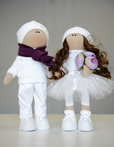 Кукла Тильда Свадебная Пара (текстильная) 37см мудрый-дачник