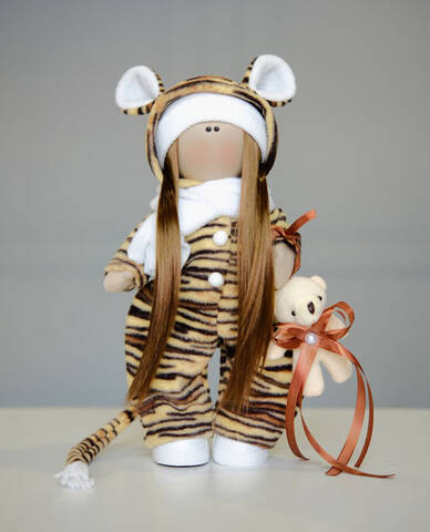 Кукла Тильда Тигра (текстильная) 37см дешево