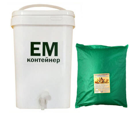 Ведро для ферментации пищевых отходов 20л + ЭМ-Бокаши для компоста 3кг мудрый-дачник