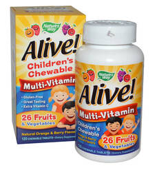 Натуральные жевательные мультивитамины для детей-Alive! 120шт купить